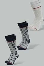 Load image into Gallery viewer, Redtag-Assorted-Colors-3Pk-Men'S-Formal-Socks-Mid-Length-Socks-Men's-