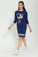 تنزيل الصورة على معرض الصور، Redtag-Navy-Peanuts-Dress-Dresses-Senior-Girls-9 to 14 Years