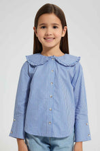 Load image into Gallery viewer, Redtag-Striped-Wide-Collar-Blouse-Blouses-Girls-2 to 8 Years