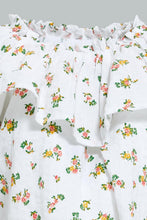 Load image into Gallery viewer, Redtag-White-L/S-Top-With-Frill-On-Chest-Blouses-Infant-Girls-3 to 24 Months