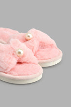 Load image into Gallery viewer, Redtag-Pale-Pink-Pearl-Trim-Slide-Colour:Pink,-Filter:Girls-Footwear-(5-to-14-Yrs),-GSR-Slippers,-New-In,-New-In-GSR-FOO,-Non-Sale,-S22B,-Section:Kidswear-Senior-Girls-5 to 14 Years