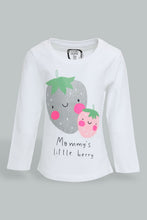 تنزيل الصورة على معرض الصور، Redtag-White-Aop-L/S-Graphic-T-Shirt-All-Over-Prints-Infant-Girls-3 to 24 Months