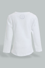 تنزيل الصورة على معرض الصور، Redtag-White-Aop-L/S-Graphic-T-Shirt-All-Over-Prints-Infant-Girls-3 to 24 Months