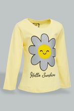 تنزيل الصورة على معرض الصور، Redtag-Yellow-Long-Sleeve-Graphic-T-Shirt-All-Over-Prints-Infant-Girls-3 to 24 Months