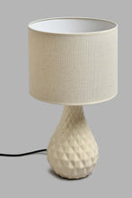Load image into Gallery viewer, Redtag-Green-Ceramic-Textured-Base-Table-Lamp-Colour:Cream,-Filter:Home-Decor,-HMW-HOM-Table-Lamps,-HOM-CONSCIOUS-CLARITY-2,-New-In,-New-In-HMW-HOM,-Non-Sale,-S22B,-Section:Homewares-Home-Decor-