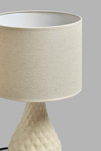 Load image into Gallery viewer, Redtag-Green-Ceramic-Textured-Base-Table-Lamp-Colour:Cream,-Filter:Home-Decor,-HMW-HOM-Table-Lamps,-HOM-CONSCIOUS-CLARITY-2,-New-In,-New-In-HMW-HOM,-Non-Sale,-S22B,-Section:Homewares-Home-Decor-