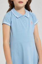 تنزيل الصورة على معرض الصور، Redtag-Blue-Polo-Collar-Dress-Colour:Blue,-Filter:Girls-(2-to-8-Yrs),-Girls-Dresses,-New-In,-New-In-GIR,-Non-Sale,-S22B,-Section:Kidswear-Girls-2 to 8 Years