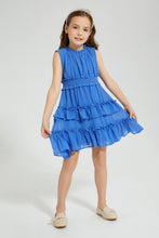تنزيل الصورة على معرض الصور، Redtag-Blue-Tiered-Dress-Colour:Blue,-Filter:Girls-(2-to-8-Yrs),-Girls-Dresses,-New-In,-New-In-GIR,-Non-Sale,-S22A,-Section:Kidswear-Girls-2 to 8 Years
