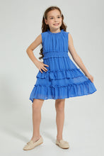 تنزيل الصورة على معرض الصور، Redtag-Blue-Tiered-Dress-Colour:Blue,-Filter:Girls-(2-to-8-Yrs),-Girls-Dresses,-New-In,-New-In-GIR,-Non-Sale,-S22A,-Section:Kidswear-Girls-2 to 8 Years