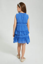 تنزيل الصورة على معرض الصور، Redtag-Blue-Tiered-Dress-Colour:Blue,-Filter:Girls-(2-to-8-Yrs),-Girls-Dresses,-New-In,-New-In-GIR,-Non-Sale,-S22A,-Section:Kidswear-Girls-2 to 8 Years