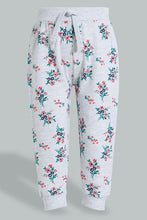 تنزيل الصورة على معرض الصور، Redtag-Grey-Melange-Placement-Print-Trackpant-Joggers-Infant-Girls-3 to 24 Months