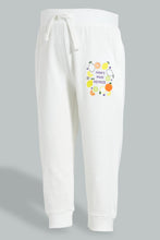 تنزيل الصورة على معرض الصور، Redtag-Off-White-Placement-Print-Trackpant-Joggers-Infant-Girls-3 to 24 Months