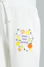 تنزيل الصورة على معرض الصور، Redtag-Off-White-Placement-Print-Trackpant-Joggers-Infant-Girls-3 to 24 Months