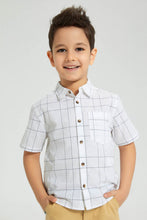 Load image into Gallery viewer, Redtag-White-Oversized-Check-Short-Sleeve-Shirt-Boys-Shirts,-Colour:White,-Filter:Boys-(2-to-8-Yrs),-New-In,-New-In-BOY,-Non-Sale,-S22B,-Section:Kidswear-Boys-2 to 8 Years