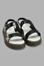 تنزيل الصورة على معرض الصور، Redtag-Black-Polka-Dot-Print-Sandal-Slingbacks-Girls-3 to 5 Years