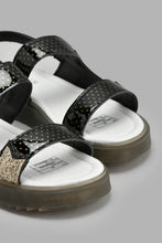 تنزيل الصورة على معرض الصور، Redtag-Black-Polka-Dot-Print-Sandal-Slingbacks-Girls-3 to 5 Years