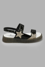تنزيل الصورة على معرض الصور، Redtag-Black-Polka-Dot-Print-Sandal-Slingbacks-Girls-3 to 5 Years