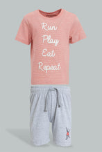 تنزيل الصورة على معرض الصور، Redtag-Red-Yd-T-Shirt-With-Jersey-Grey-Short-Casual-Set-(2-Pack)-Sets-Infant-Boys-3 to 24 Months