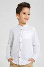 Load image into Gallery viewer, Redtag-White-Dobby-Mandarin-Collar-Long-Sleeved-Shirt-Boys-Shirts,-Colour:White,-Filter:Boys-(2-to-8-Yrs),-New-In,-New-In-BOY,-Non-Sale,-S22B,-Section:Kidswear-Boys-2 to 8 Years