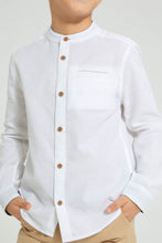 Load image into Gallery viewer, Redtag-White-Dobby-Mandarin-Collar-Long-Sleeved-Shirt-Boys-Shirts,-Colour:White,-Filter:Boys-(2-to-8-Yrs),-New-In,-New-In-BOY,-Non-Sale,-S22B,-Section:Kidswear-Boys-2 to 8 Years