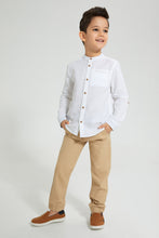 Load image into Gallery viewer, Redtag-White-Dobby-Mandarin-Collar-Long-Sleeved-Shirt-Boys-Shirts,-Colour:White,-Filter:Boys-(2-to-8-Yrs),-New-In,-New-In-BOY,-Non-Sale,-S22B,-Section:Kidswear-Boys-2 to 8 Years