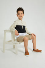 Load image into Gallery viewer, Redtag-Beige-Panelled-Manadarin-Long-Sleeved-Shirt-Boys-Shirts,-Colour:Beige,-Filter:Boys-(2-to-8-Yrs),-New-In,-New-In-BOY,-Non-Sale,-S22B,-Section:Kidswear-Boys-2 to 8 Years
