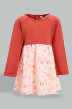Load image into Gallery viewer, Redtag-Coral-Animal-Print-Folded-Slvs-Dress-Dresses-Infant-Girls-3 to 24 Months
