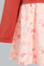 Load image into Gallery viewer, Redtag-Coral-Animal-Print-Folded-Slvs-Dress-Dresses-Infant-Girls-3 to 24 Months