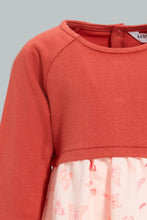 Load image into Gallery viewer, Redtag-Coral-Animal-Print-Folded-Slvs-Dress-Dresses-Infant-Girls-3 to 24 Months