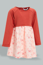 Load image into Gallery viewer, Redtag-Coral-Animal-Print-Folded-Slvs-Dress-Dresses-Infant-Girls-3 to 24 Months