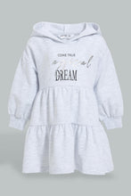 Load image into Gallery viewer, Redtag-Grey-Cut-And-Sew-Hooded-Dress-Dresses-Infant-Girls-3 to 24 Months