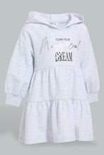 Load image into Gallery viewer, Redtag-Grey-Cut-And-Sew-Hooded-Dress-Dresses-Infant-Girls-3 to 24 Months