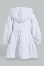 Load image into Gallery viewer, Redtag-Grey-Cut-And-Sew-Hooded-Dress-Dresses-Infant-Girls-3 to 24 Months