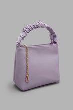 تنزيل الصورة على معرض الصور، Redtag-Lilac-Scrunched-Top-Handle-Bag-Colour:Lilac,-Filter:Women's-Accessories,-New-In,-New-In-Women-ACC,-Non-Sale,-S22A,-Women-Handbags-Women-