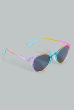 Load image into Gallery viewer, Redtag-Round-Sunglasses-With-Sequins-Embellished-Case-Round-Girls-