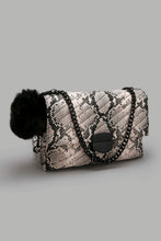 Load image into Gallery viewer, Redtag-Black-And-Beige-Snake-Textured-Cross-Body-Bag-Colour:Assorted,-Filter:Women's-Accessories,-New-In,-New-In-Women-ACC,-Non-Sale,-S22A,-Women-Handbags-Women-