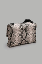 Load image into Gallery viewer, Redtag-Black-And-Beige-Snake-Textured-Cross-Body-Bag-Colour:Assorted,-Filter:Women's-Accessories,-New-In,-New-In-Women-ACC,-Non-Sale,-S22A,-Women-Handbags-Women-
