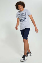 Load image into Gallery viewer, Redtag-Grey-Spelling-Tee-All-Over-Prints-Senior-Boys-9 to 14 Years
