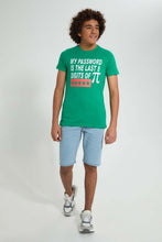 Load image into Gallery viewer, Redtag-Green-Password-Tee-All-Over-Prints-Senior-Boys-9 to 14 Years