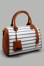 تنزيل الصورة على معرض الصور، Redtag-Navy-And-White-Nautical-Stripe-Day-Bag-Cross-Body-Bags-Women-