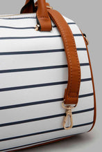 تنزيل الصورة على معرض الصور، Redtag-Navy-And-White-Nautical-Stripe-Day-Bag-Cross-Body-Bags-Women-