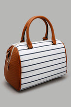 تنزيل الصورة على معرض الصور، Redtag-Navy-And-White-Nautical-Stripe-Day-Bag-Cross-Body-Bags-Women-
