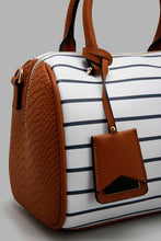 تنزيل الصورة على معرض الصور، Redtag-Navy-And-White-Nautical-Stripe-Day-Bag-Cross-Body-Bags-Women-
