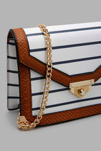 تنزيل الصورة على معرض الصور، Redtag-White-And-Navy-Nautical-Stripes-Cross-Body-Bag-Cross-Body-Bags-Women-