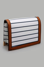 تنزيل الصورة على معرض الصور، Redtag-White-And-Navy-Nautical-Stripes-Cross-Body-Bag-Cross-Body-Bags-Women-