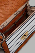 تنزيل الصورة على معرض الصور، Redtag-White-And-Navy-Nautical-Stripes-Cross-Body-Bag-Cross-Body-Bags-Women-