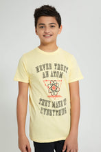تنزيل الصورة على معرض الصور، Redtag-Yellow-Never-Trust-An-Atom-T-Shirt-Graphic-Prints-Senior-Boys-9 to 14 Years