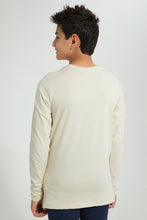 تنزيل الصورة على معرض الصور، Redtag-Beige-Science-T-Shirt-Long-Sleeves-Senior-Boys-9 to 14 Years