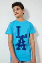 تنزيل الصورة على معرض الصور، Redtag-Blue-La-T-Shirt-Graphic-Prints-Senior-Boys-9 to 14 Years