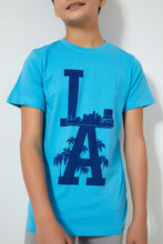 تنزيل الصورة على معرض الصور، Redtag-Blue-La-T-Shirt-Graphic-Prints-Senior-Boys-9 to 14 Years